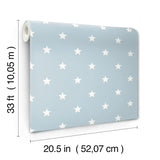 4203-27583 Starry Motif Light Blue Geometric Wallpaper