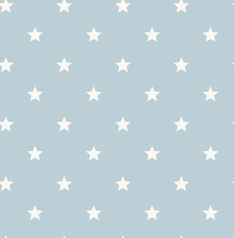 4203-27583 Starry Motif Light Blue Geometric Wallpaper