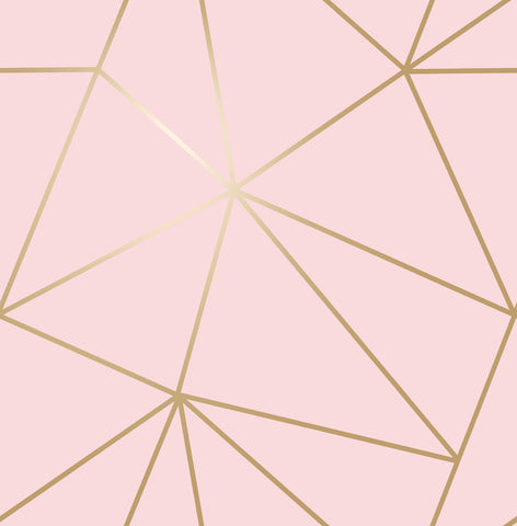 4203-27585 Metallic Geo Pink Triangles Wallpaper