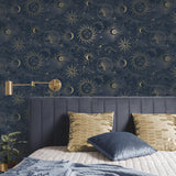4203-27587 Mystic Navy Celestial Wallpaper