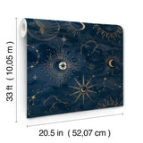 4203-27587 Mystic Navy Celestial Wallpaper