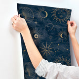 4203-27587 Mystic Navy Celestial Wallpaper