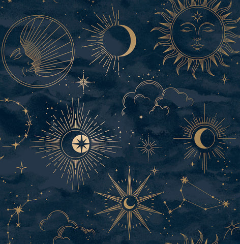 4203-27587 Mystic Navy Celestial Wallpaper