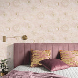 4203-27588 Mystic Pink Celestial Wallpaper