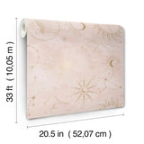 4203-27588 Mystic Pink Celestial Wallpaper