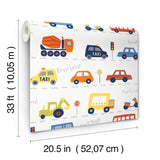  4203-27593 Road Traffic Red Cars Wallpaper