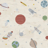  4203-27596 Space Adventure Beige Outer Space Wallpaper