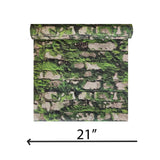 45732 Light gray Green faux old distressed mossy bricks moss background wallpaper 3D