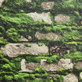 45732 Light gray Green faux old distressed mossy bricks moss background wallpaper 3D