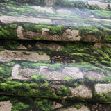 45732 Light gray Green faux old distressed mossy bricks moss background wallpaper 3D