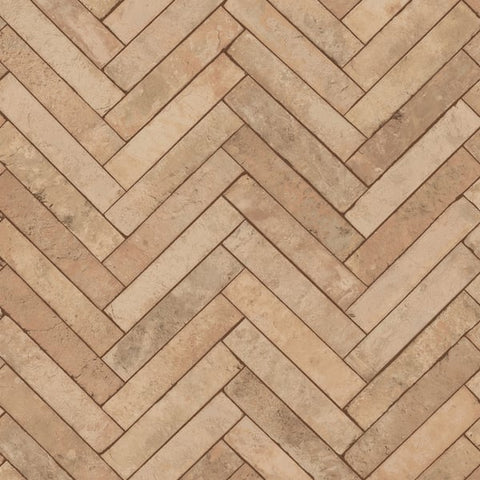 45760 Brick Herringbone Beige Wallpaper