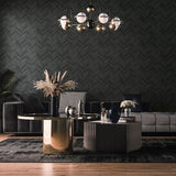 45761 Brick Herringbone Silver Grey Wallpaper