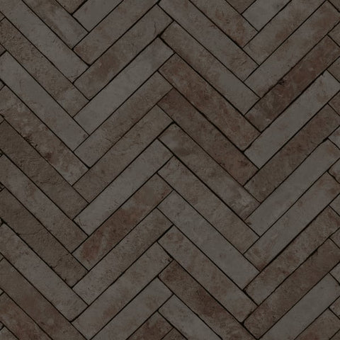 45761 Brick Herringbone Silver Grey Wallpaper