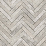 45762 Brick Herringbone Silver Grey Wallpaper