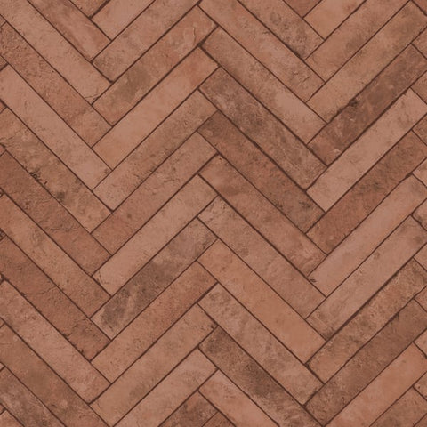 45763 Brick Herringbone Red Wallpaper