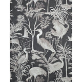 47405 Tropical botanic tree wetland scene black beige cranes herons birds wallpaper 3D