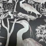47405 Tropical botanic tree wetland scene black beige cranes herons birds wallpaper 3D