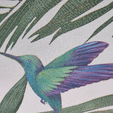47408 Tropical botanic palm branches leaves green white purple birds modern wallpaper