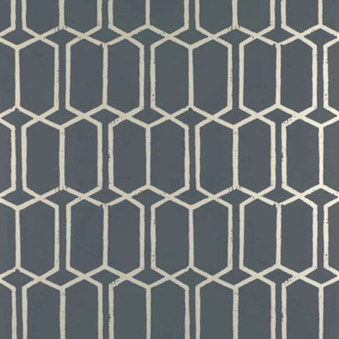 5003281 Modern Trellis Charcoal Metallic Wallpaper