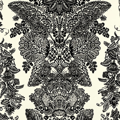 5003320 Lace Black and Ivory Wallpaper
