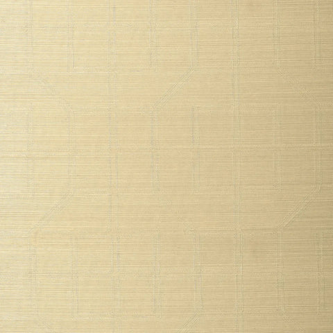 5003550 Linyi Embroidered Fret Sisal Cream Wallpaper