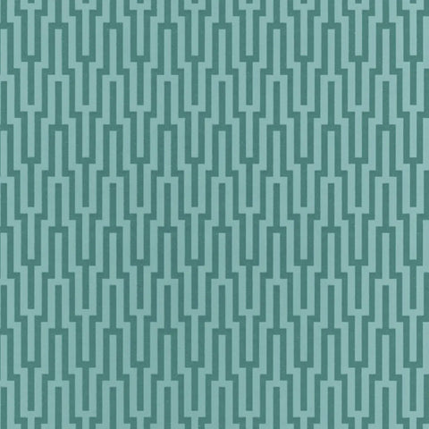 5005894 Metropolitan Fret Turquoise Wallpaper