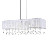 5005P40C(W-C) Water Drop 14 Light Drum Shade Chandelier With Chrome Finish