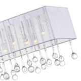 5005P40C(W-C) Water Drop 14 Light Drum Shade Chandelier With Chrome Finish