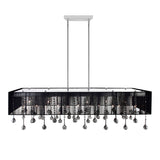 5005P48C(B-S) Water Drop 17 Light Drum Shade Chandelier With Chrome Finish