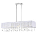 5005P48C(W-C) Water Drop 17 Light Drum Shade Chandelier With Chrome Finish