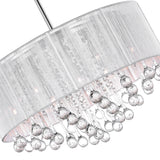 5006P22C-R(W) Water Drop 9 Light Drum Shade Chandelier With Chrome Finish