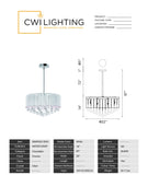 5006P22C-R(W) Water Drop 9 Light Drum Shade Chandelier With Chrome Finish