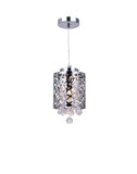 5008P6ST Eternity 1 Light Drum Shade Mini Pendant With Chrome Finish