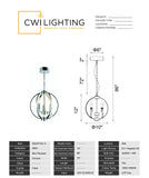 5025P10C-3 Abia 3 Light Up Mini Pendant With Chrome Finish