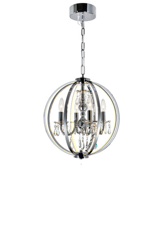 5025P16C-4 Abia 4 Light Up Chandelier With Chrome Finish