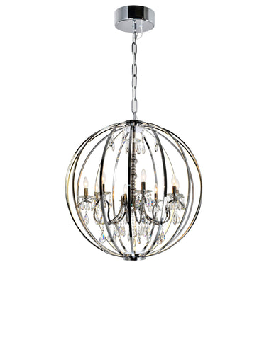 5025P34C-8 Abia 8 Light Up Chandelier With Chrome Finish