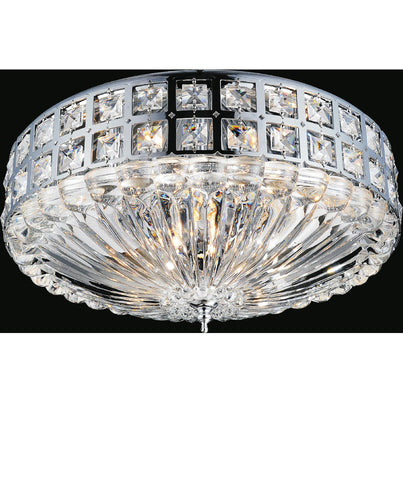 5039C17C Bloome 6 Light Bowl Flush Mount With Chrome Finish