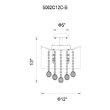 5062C12C (Smoke B) Radiant 3 Light Drum Shade Flush Mount With Chrome Finish