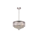 5062P20C (Clear + W) Radiant 9 Light Drum Shade Chandelier With Chrome Finish