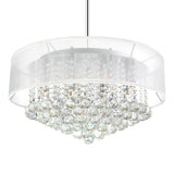 5062P24C (Clear + W) Radiant 12 Light Drum Shade Chandelier With Chrome Finish