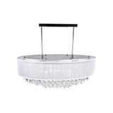 5063P36C (Clear+ W) Radiant 9 Light Drum Shade Chandelier With Chrome Finish