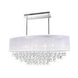 5063P36C (Clear+ W) Radiant 9 Light Drum Shade Chandelier With Chrome Finish