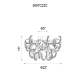 5067C22C Swivel 13 Light Flush Mount With Chrome Finish