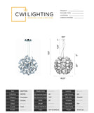 5067P29C Swivel 18 Light Chandelier With Chrome Finish