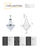 5078P32C (Clear) Vast 17 Light Down Chandelier With Chrome Finish