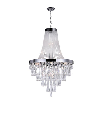 5078P32C (Clear) Vast 17 Light Down Chandelier With Chrome Finish