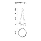 5080P20ST-2R Ring LED Chandelier With Chrome Finish