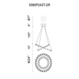 5080P24ST-2R Ring LED Chandelier With Chrome Finish