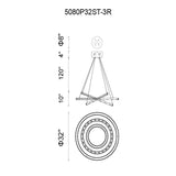 5080P32ST-3R Ring LED Chandelier With Chrome Finish