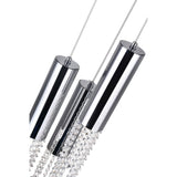 5081P10C-R Extended 3 Light Down Mini Pendant With Chrome Finish